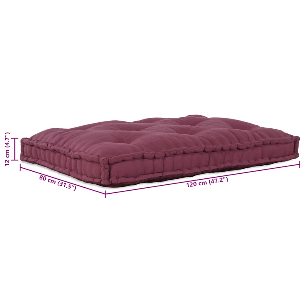 Coussin de canapé marron châtaigne 120 x 80 x 12 cm Tissu