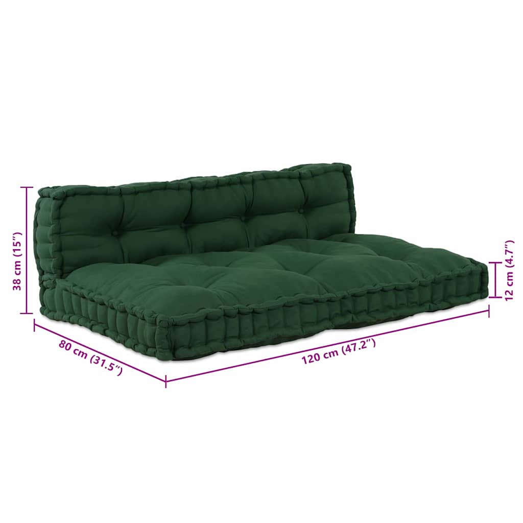 Pallet Sofa Kissen Grün Stoff