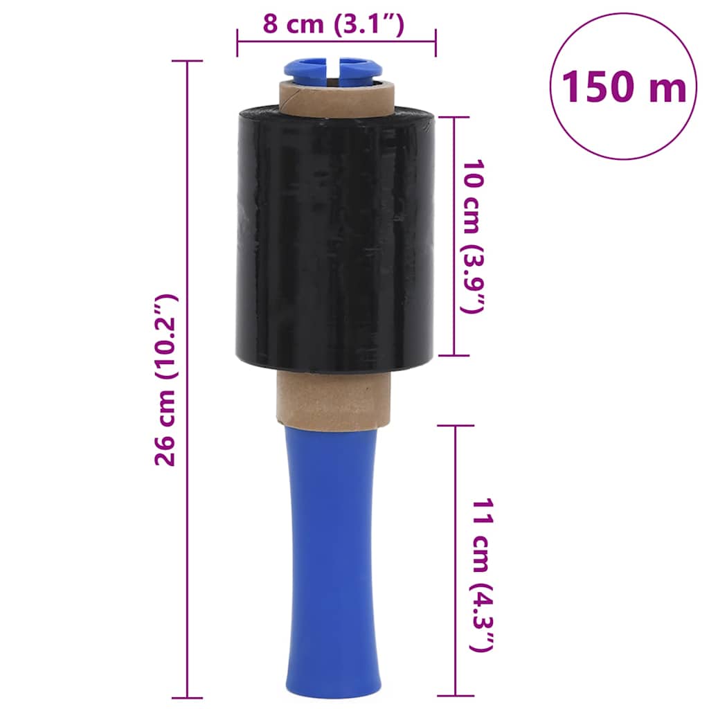 Films étirables 50 pcs. Noir 23 μm 10 cm x 150 m
