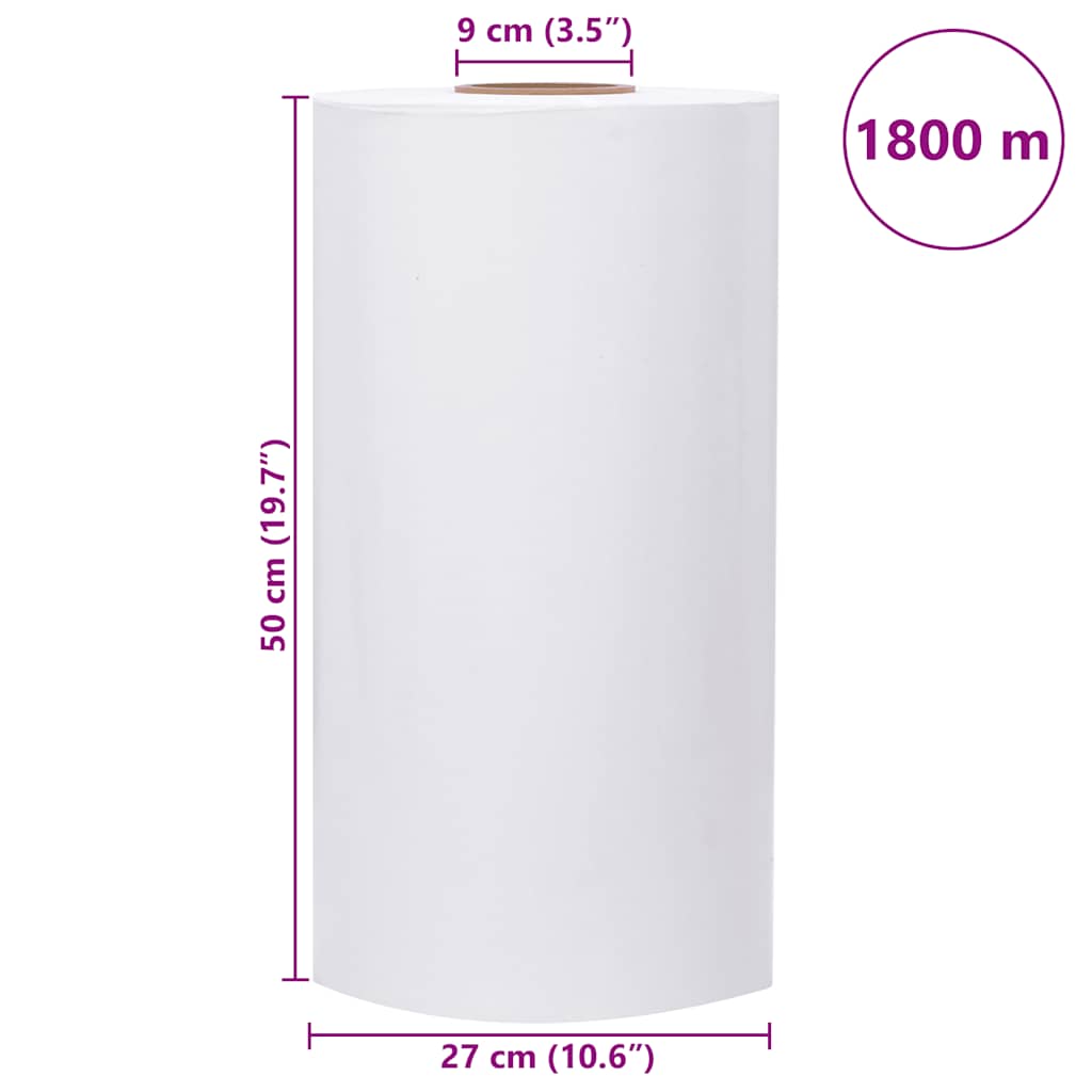 Film étirable agricole blanc 25 µm 50 cm x 1800 m