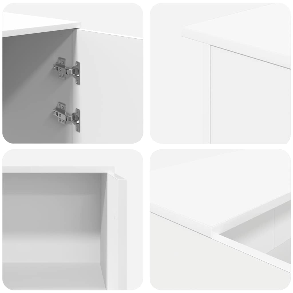 White Reception Desk 200 x 50 x 103.5 cm Wood-based Material