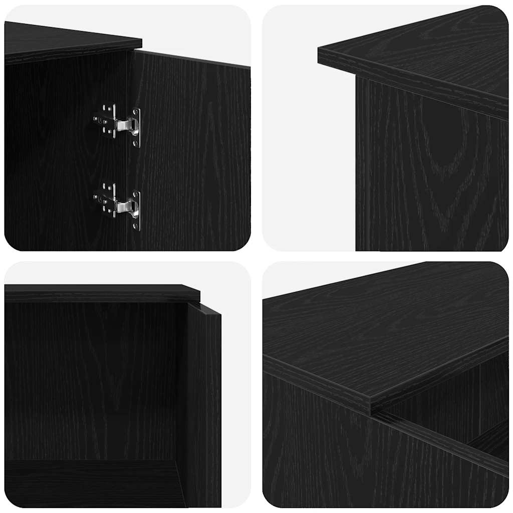 Empfangstheke Schwarz Eichen-Optik 135x50x103,5cm Holzwerkstoff