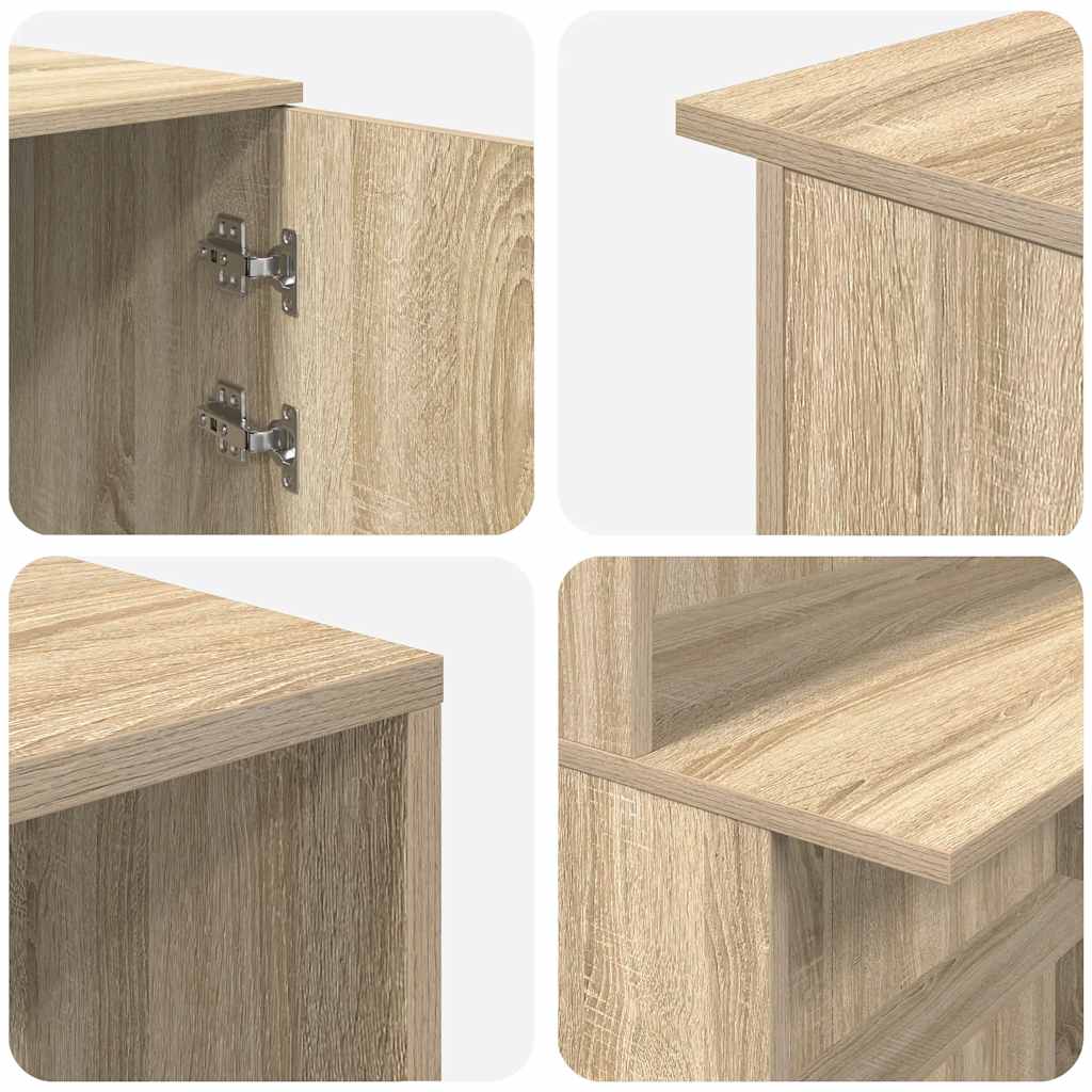 Reception Desk Sonoma Oak 200x50x103.5 cm Wood Material