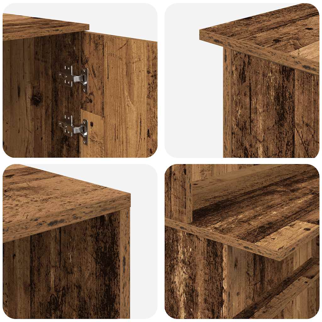 Comptoir d'accueil aspect vieux bois 200x50x103,5 cm Panneau à base de bois