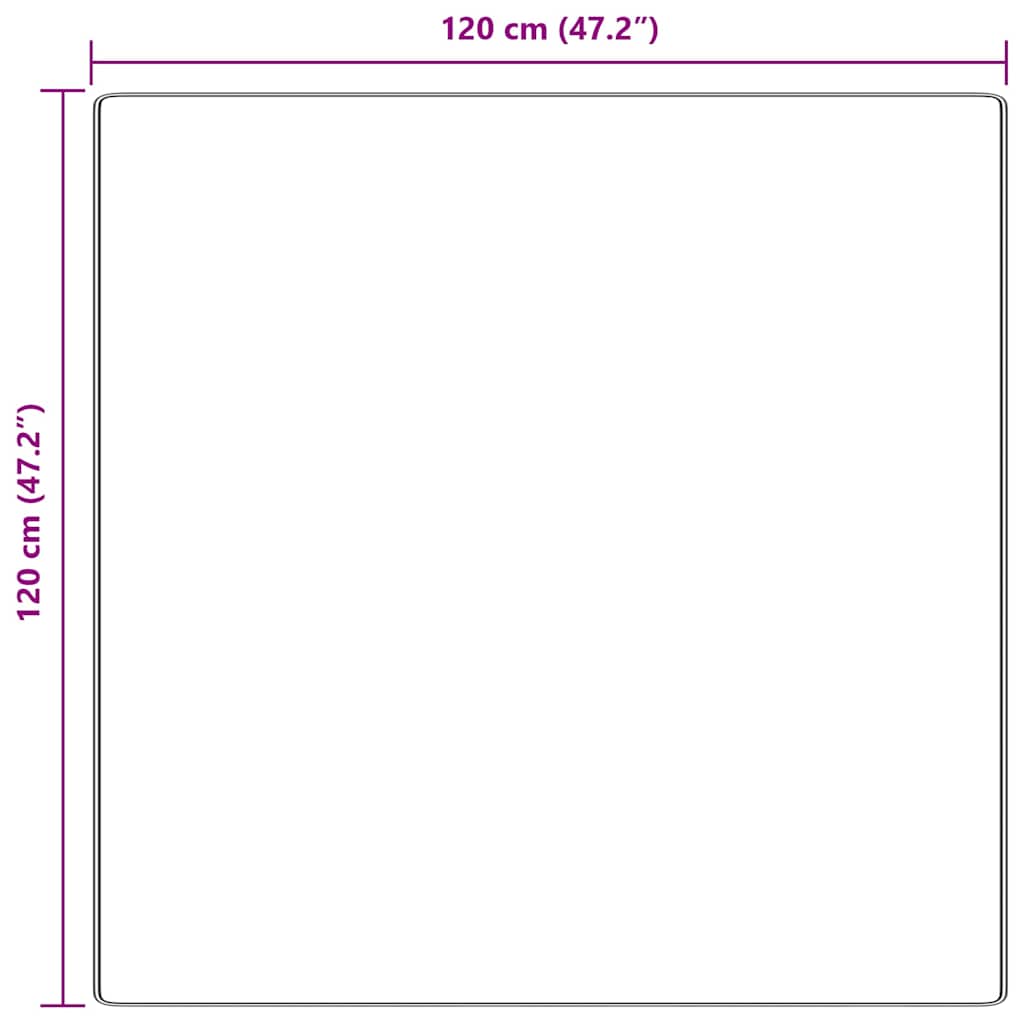 Tapis Shaggy Antidérapant Gris 120 x 120 cm PP