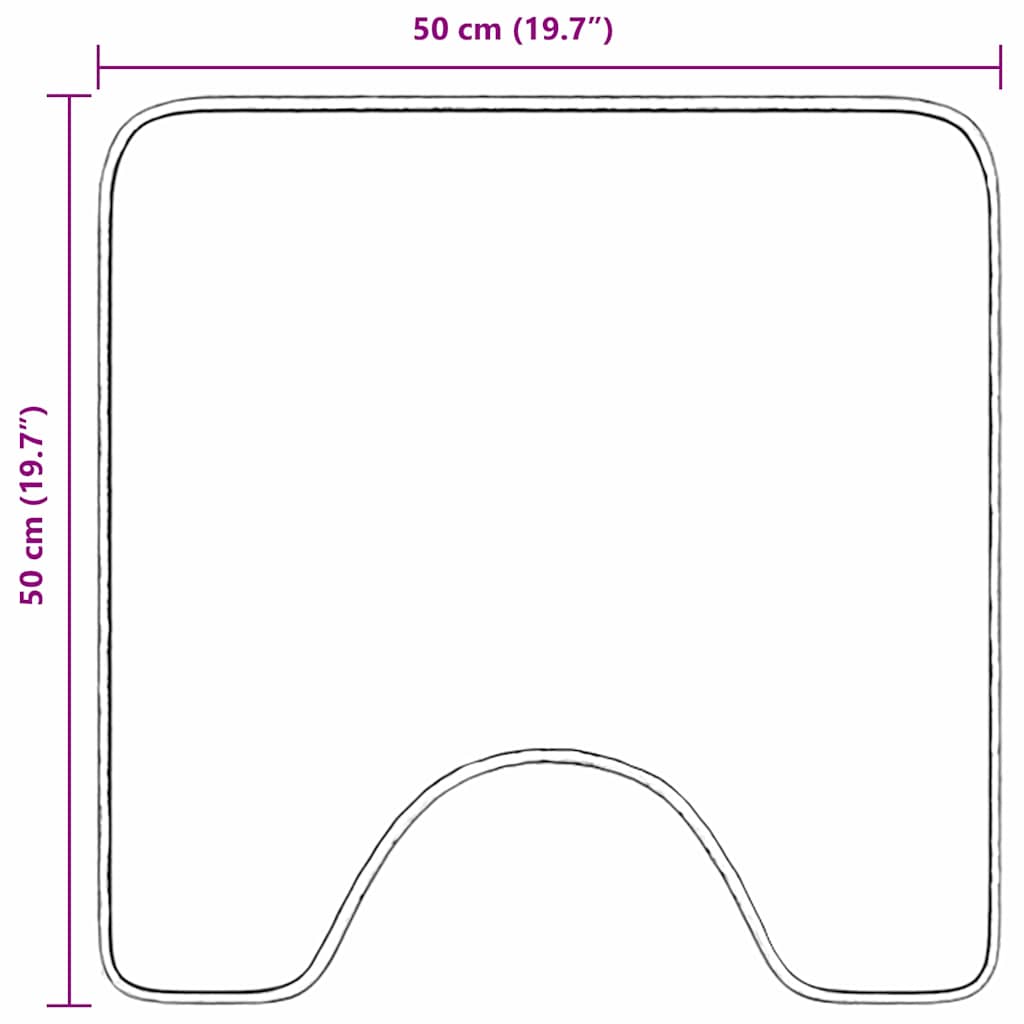 Non-slip Bath Mat with Toilet Cutout, Purple, 50 x 50 cm