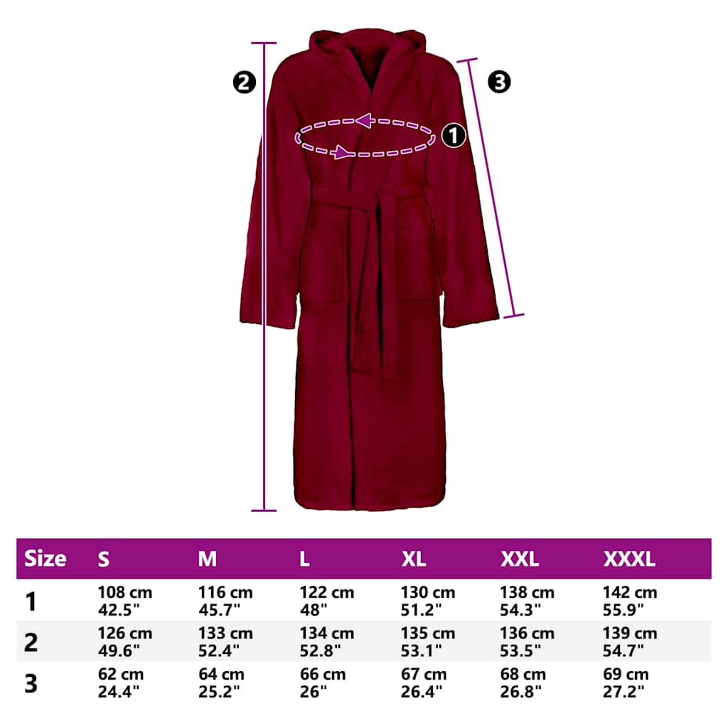 Bathrobe CHIN Red XL Cotton