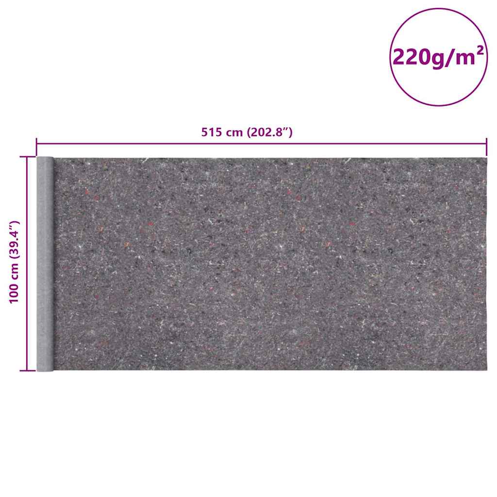 Anti-slip painter's fleece 2 pcs. 5 m 220 g/m² Grey