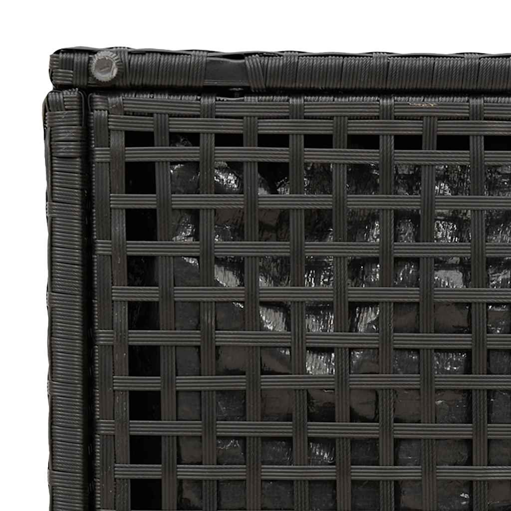 Gartenhocker mit Kissen 2 Stk. Schwarz 40x40x43 cm Poly Rattan