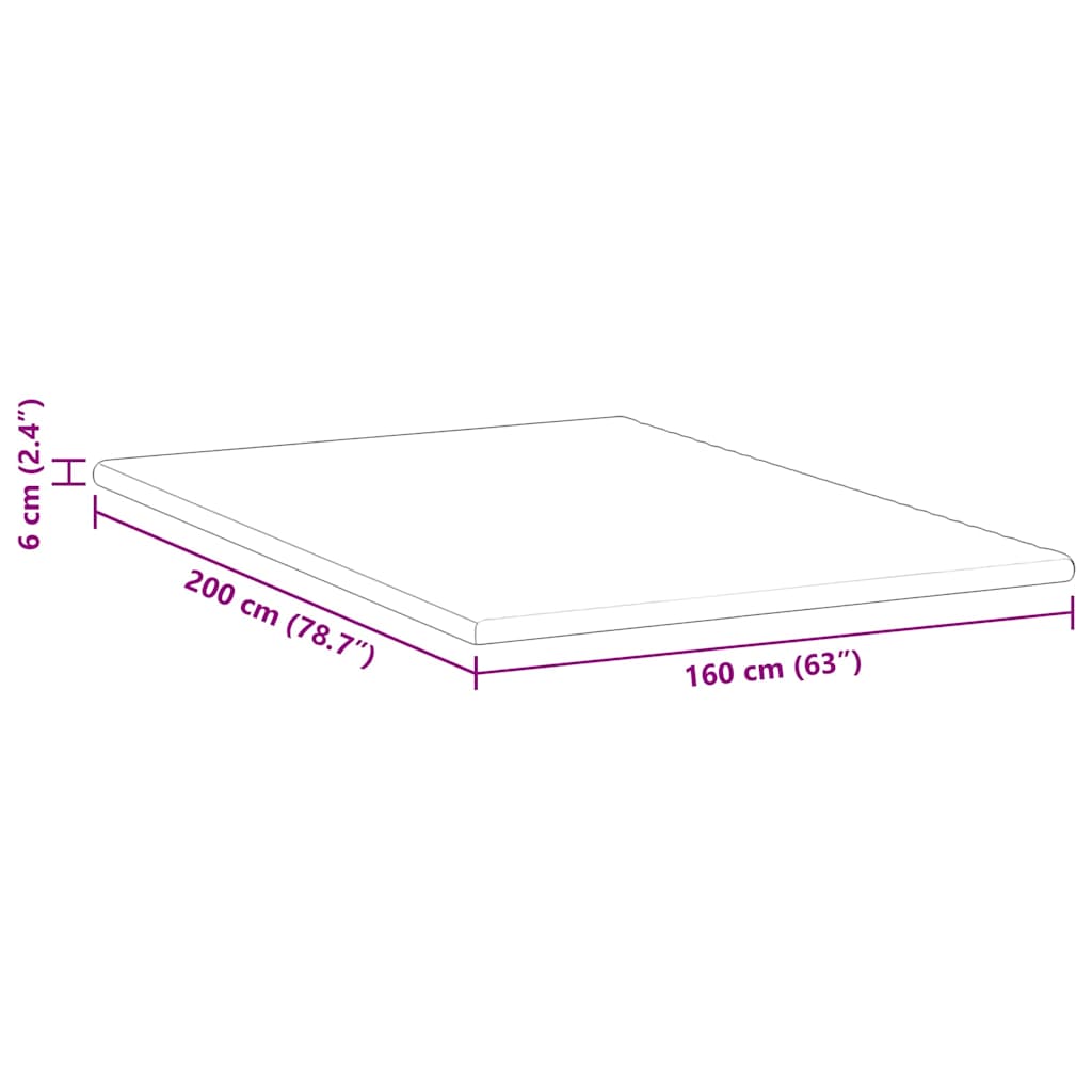Mattress Topper White 160 x 200 cm Jacquard Fabric