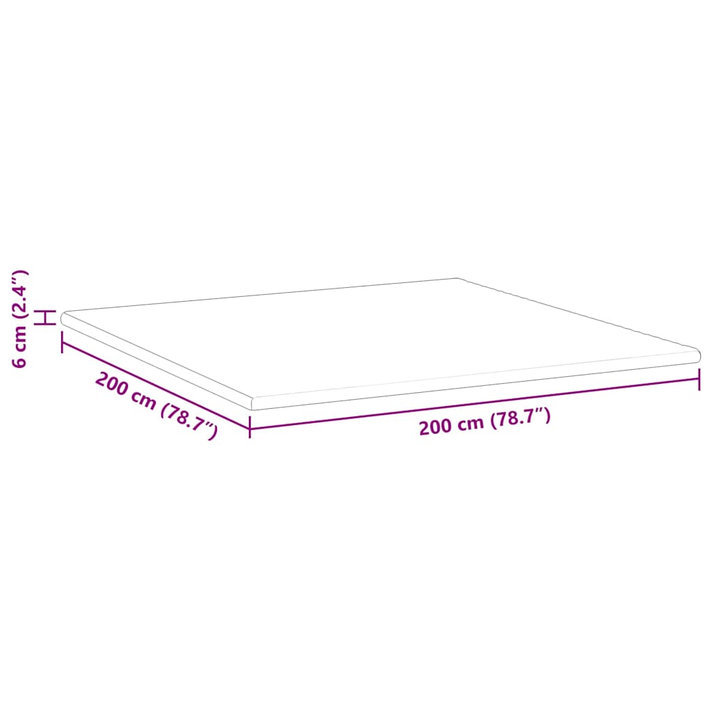 Matratzenauflage Weiß 200 x 200 cm Jacquard Stoff