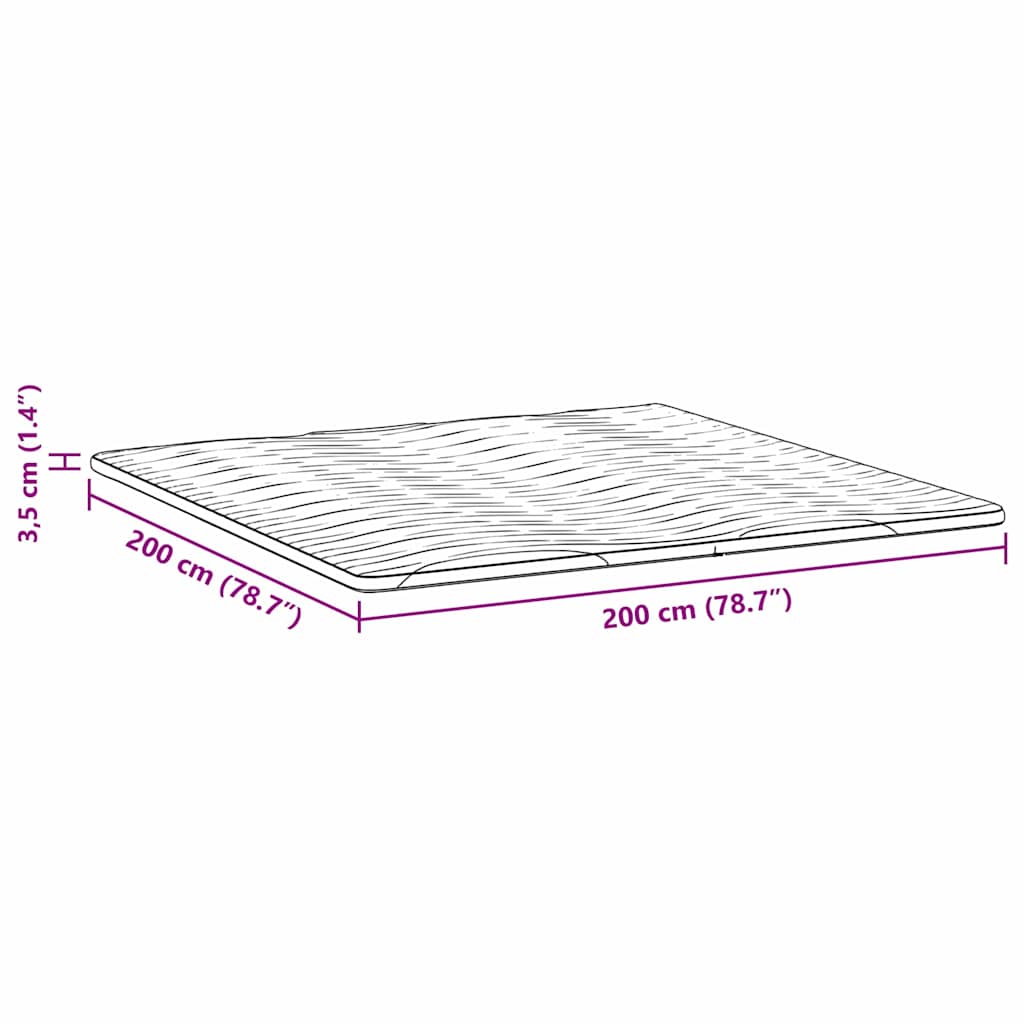 Matratzenauflage Weiß 200 x 200 cm Strickstoff