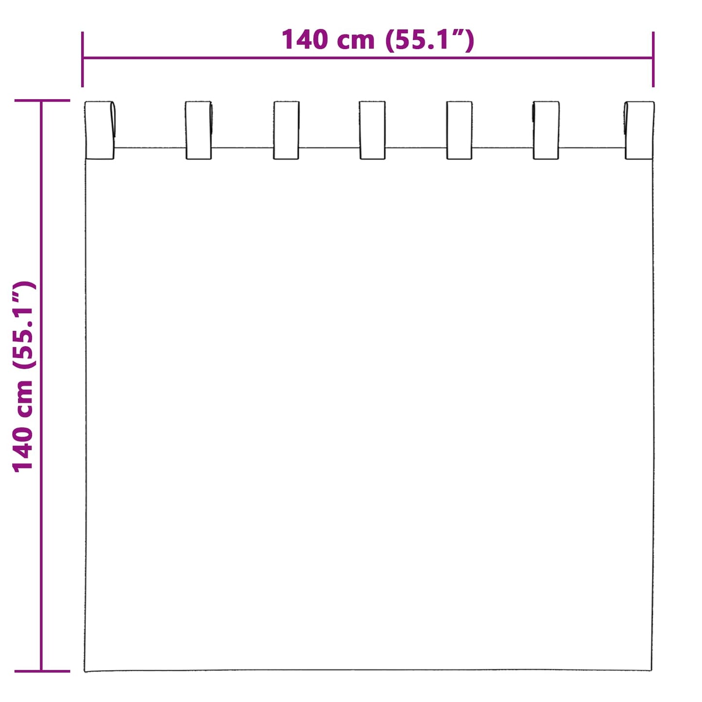 Rideaux Occultants 2 pcs Rose Foncé 140 x 140 cm Velours