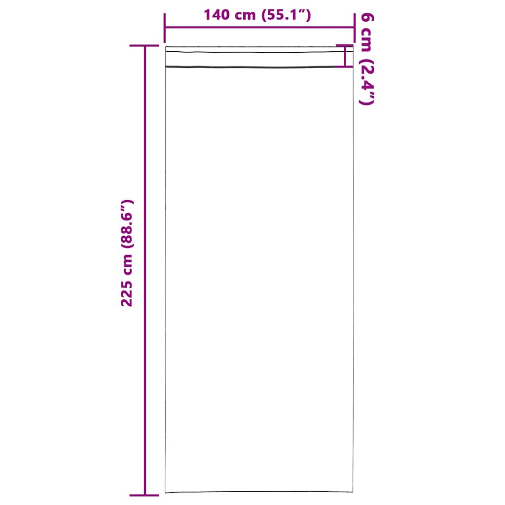 Rideaux occultants à anneaux 2 pcs Blanc pur 225 x 140 cm