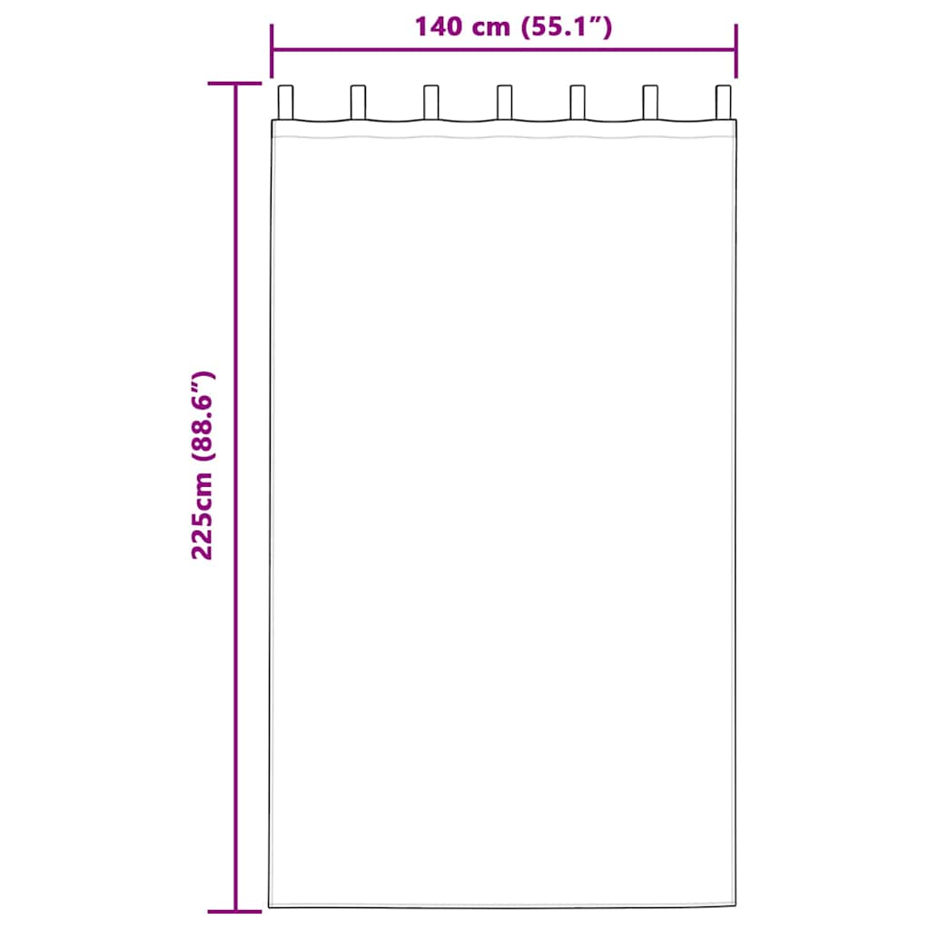Rideaux occultants à anneaux 2 pcs Blanc pur 225 x 140 cm