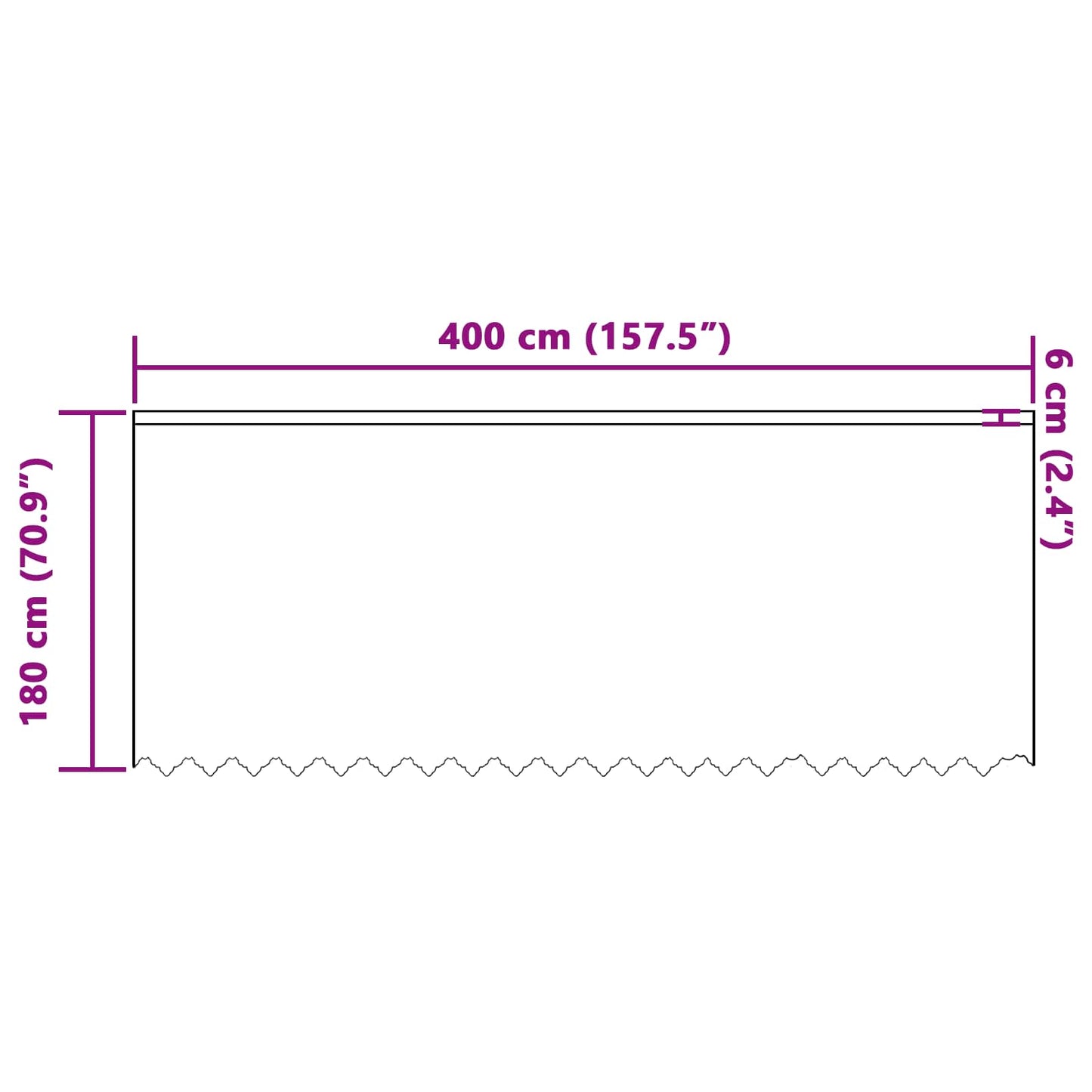 Lace Curtain with Floral Drapes White 180 x 400 cm Polyester