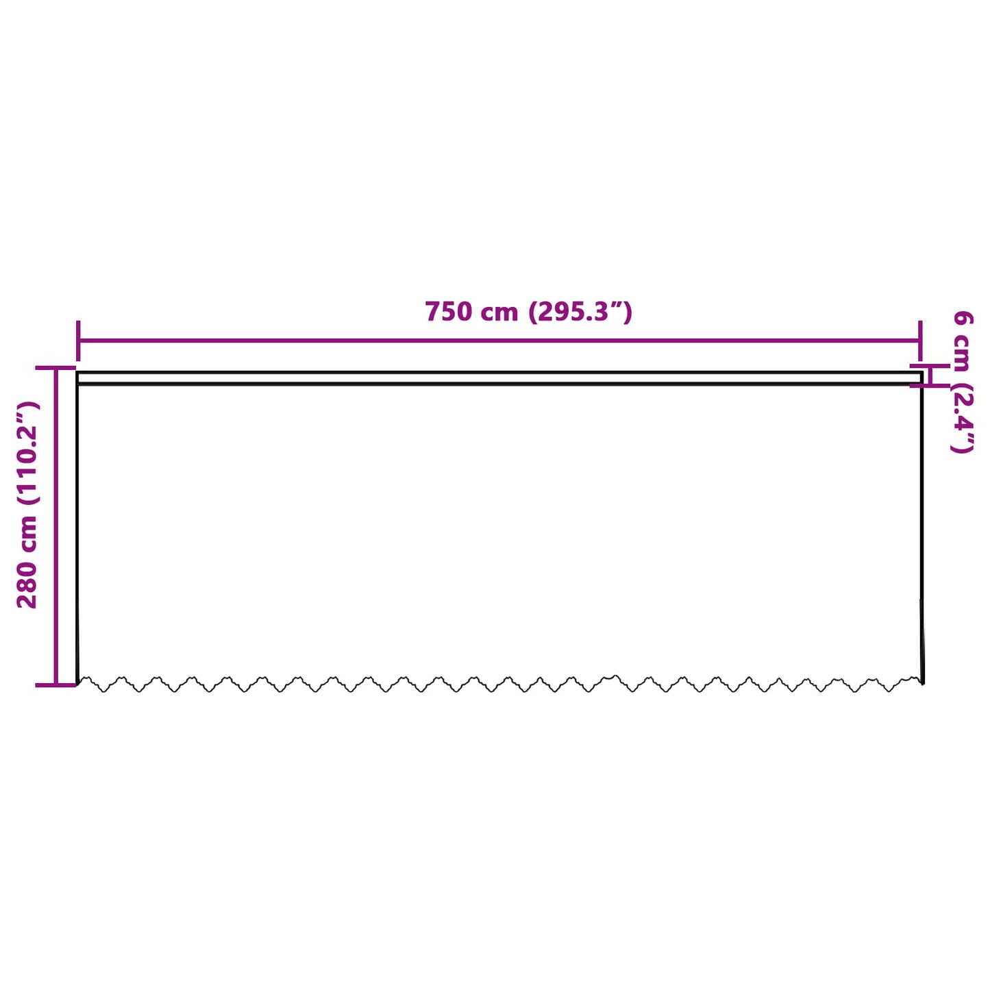 Lace Curtain with Drapes Floral White 280 x 750 cm Polyester