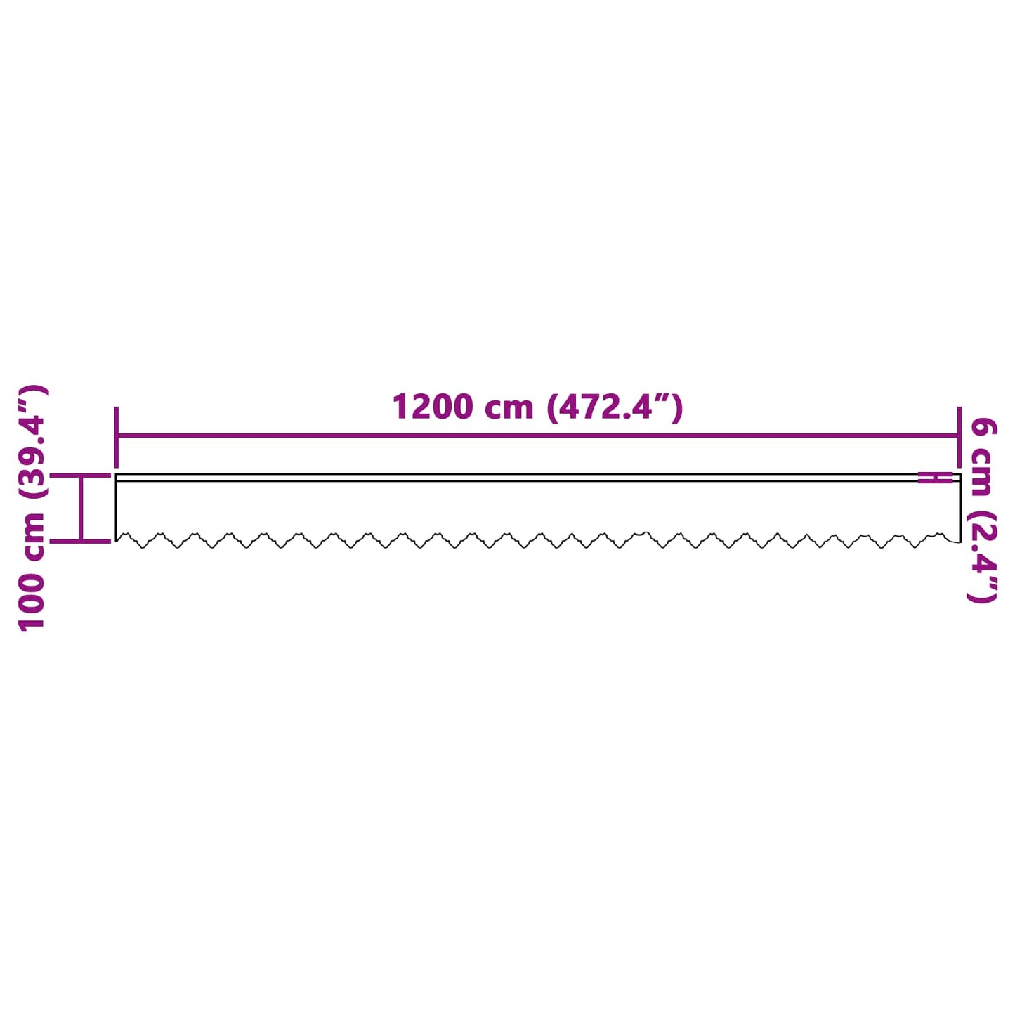 Voilage de pointe avec rideaux Blanc 100 x 1200 cm Polyester