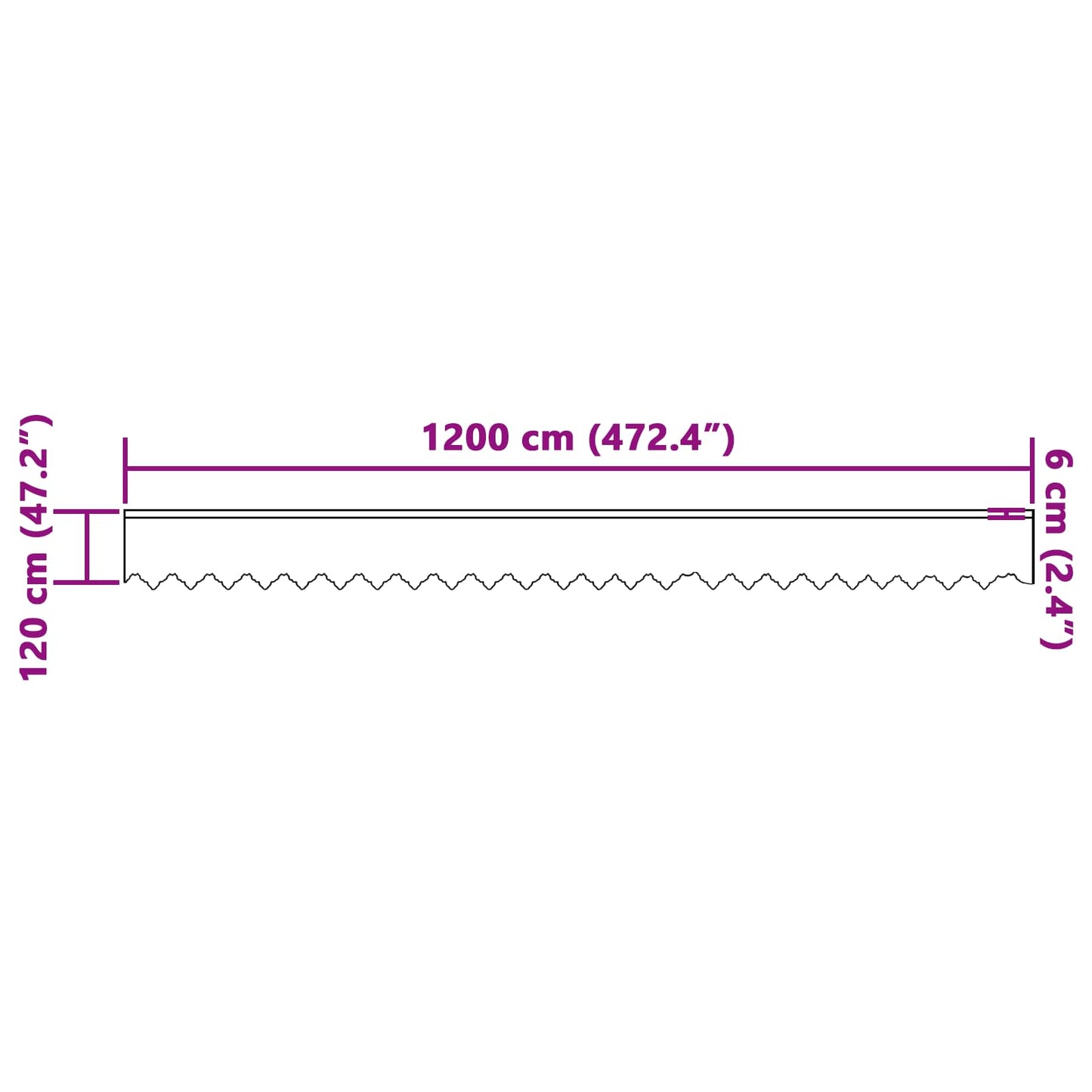 Voilage de pointe avec rideaux Blanc 120 x 1200 cm Polyester