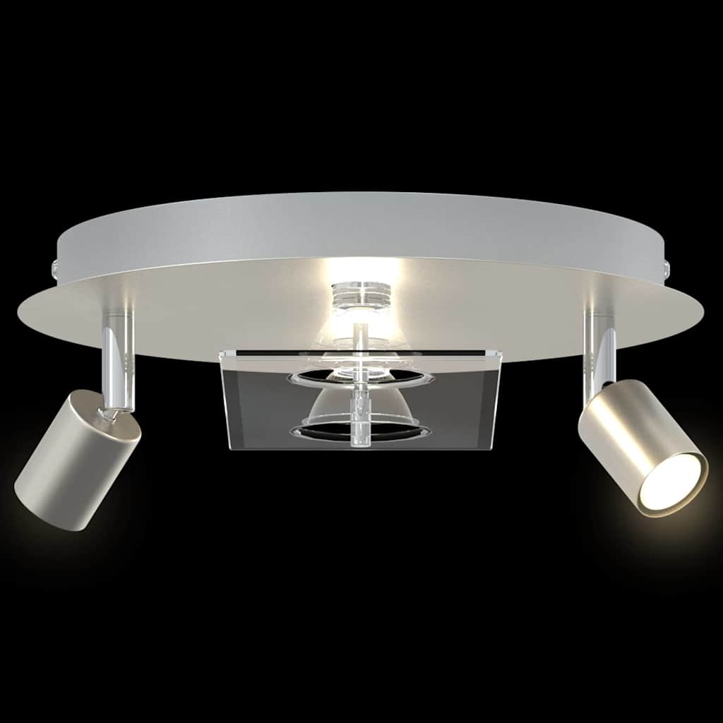 Deckenstrahler Nickel 29 x 29 x 11 cm Stahl und Glas