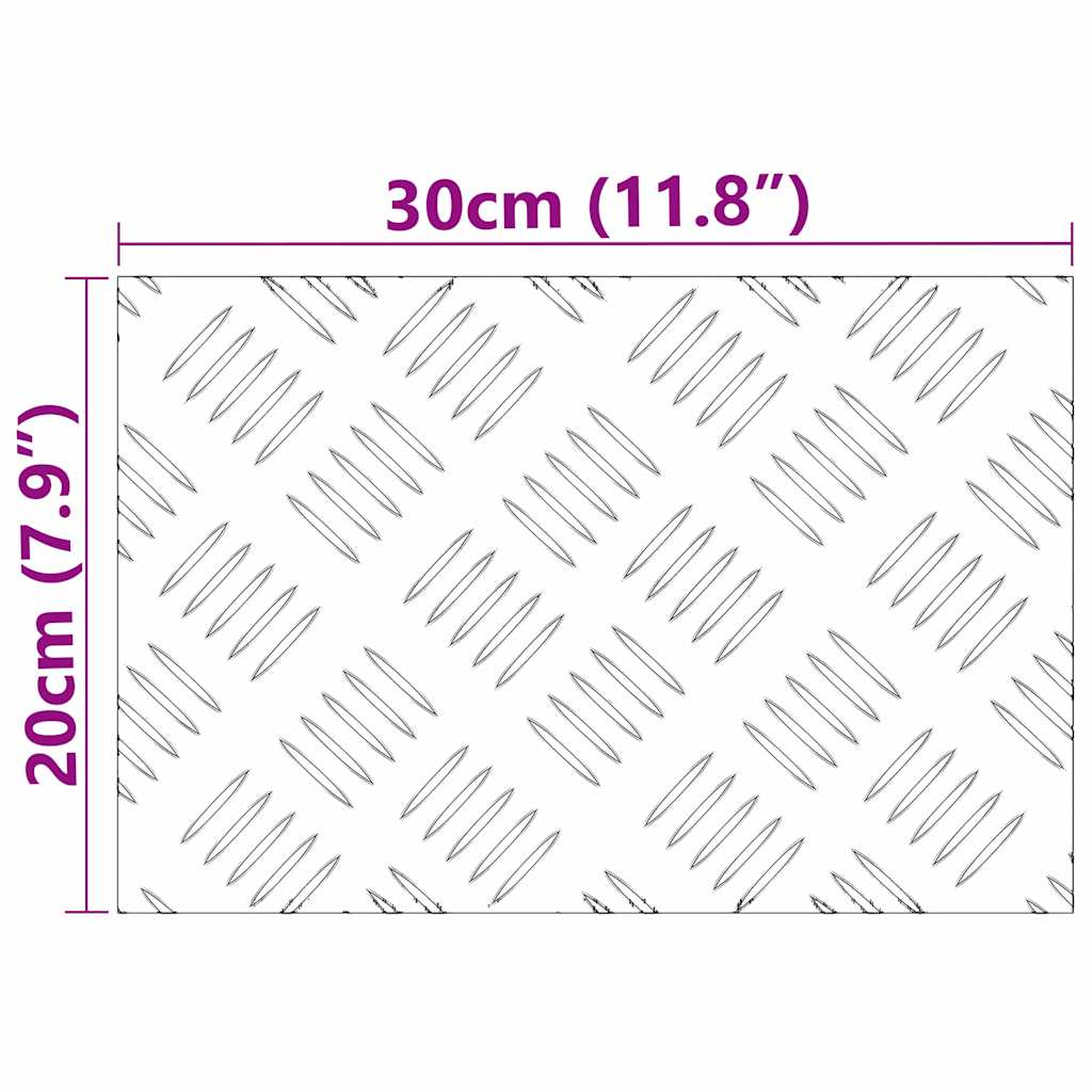Treppe Tritt Rechtwinklig 2 pcs Silber 30 x 20 cm Aluminium