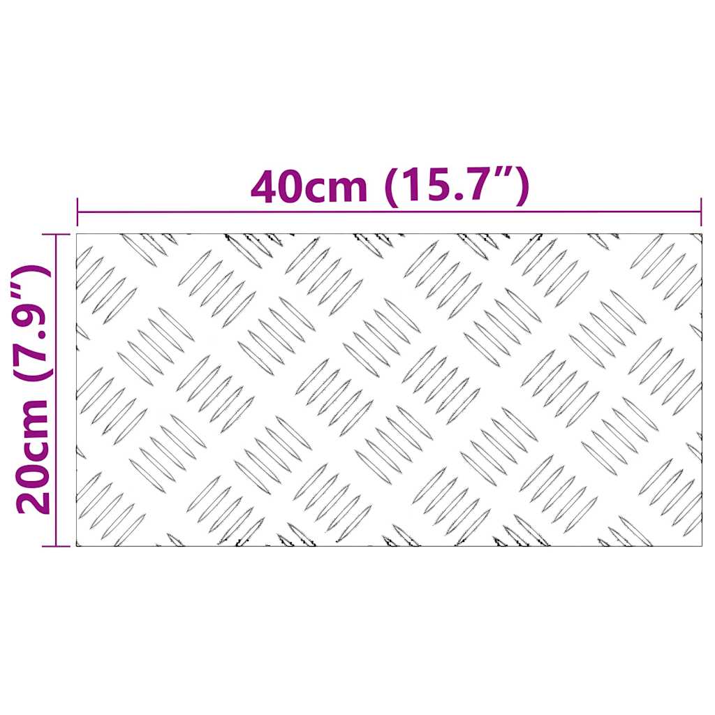 Treppe Tritt Rechtwinklig 2 pcs Silber 40 x 20 cm Aluminium