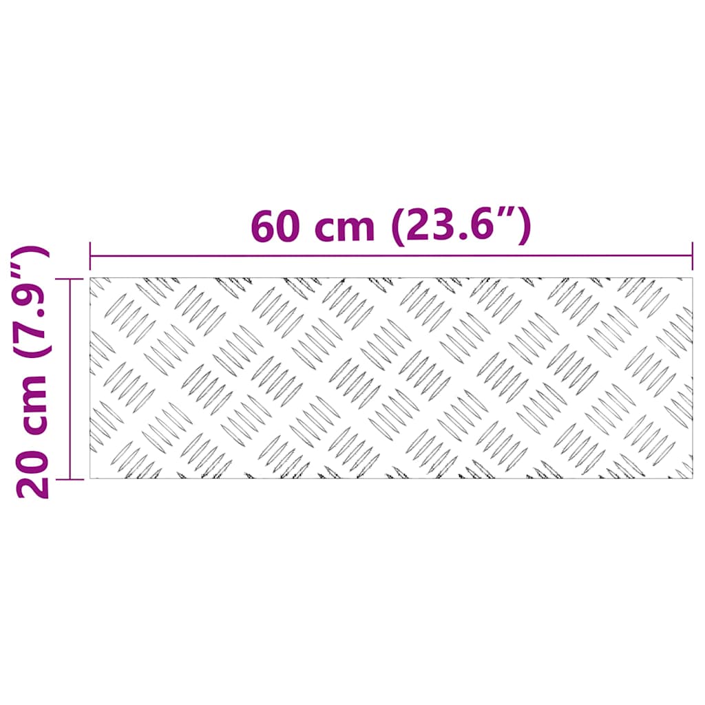 Treppe Tritt Rechtwinklig 4 pcs Silber 60 x 20 cm Aluminium