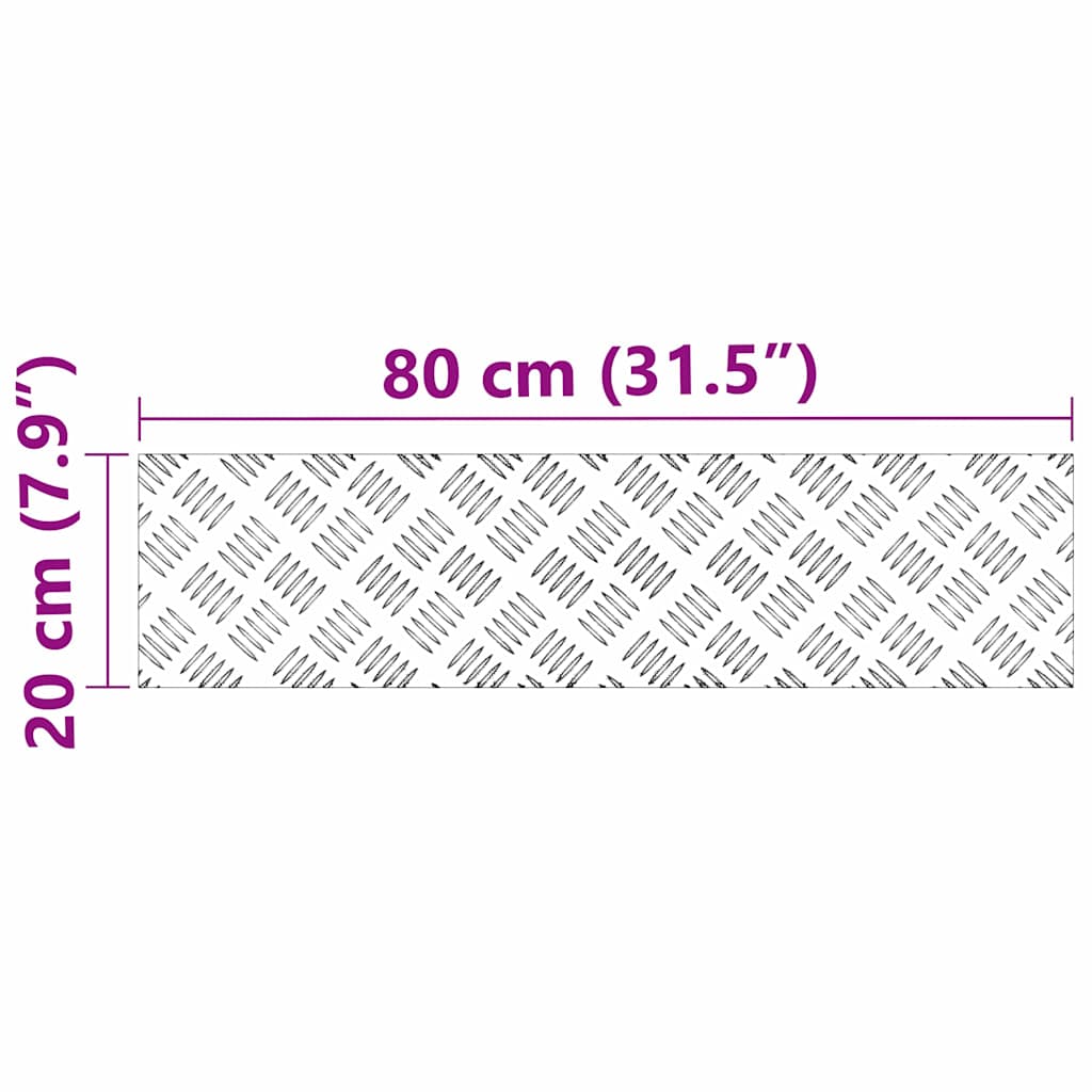 Treppe Tritt Rechtwinklig 4 pcs Silber 80 x 20 cm Aluminium