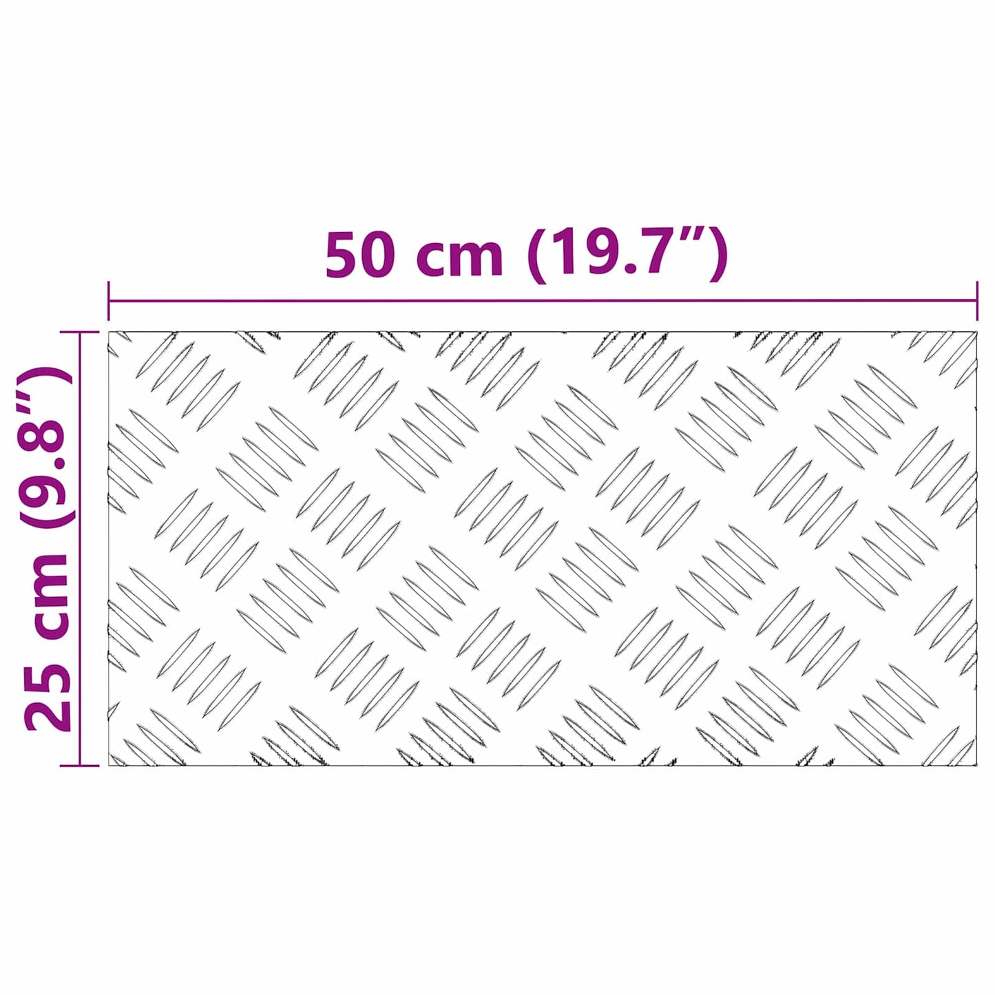 Treppe Tritt Rechtwinklig 2 pcs Silber 50 x 25 cm Aluminium