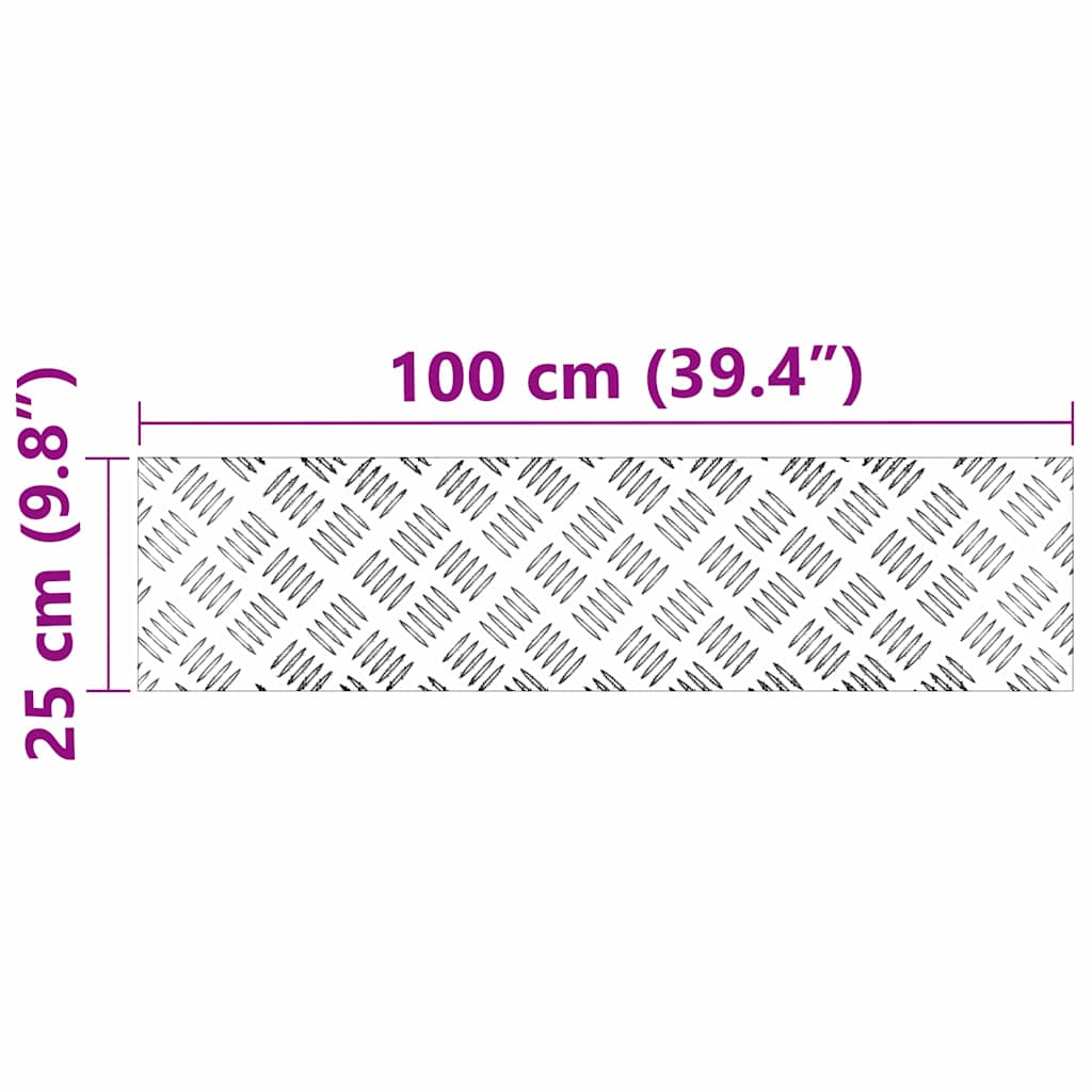 Treppe Tritt Rechtwinklig 2 pcs Silber 100 x 25 cm Aluminium