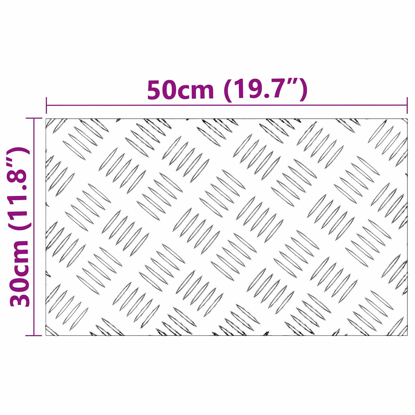 Treppe Tritt Rechtwinklig 2 pcs Silber 50 x 30 cm Aluminium