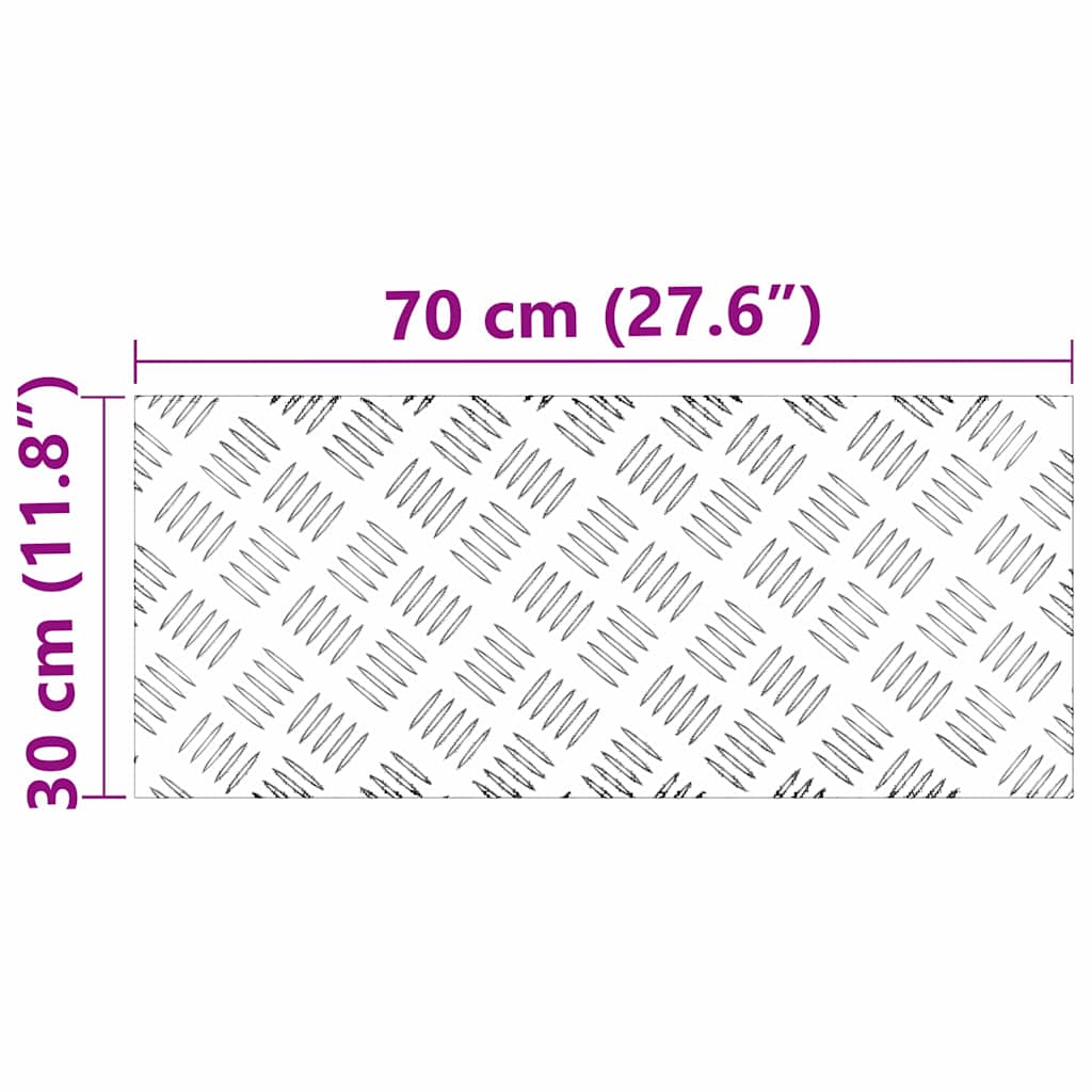 Stair Tread Right-angled 2 pcs Silver 70 x 30 cm Aluminum