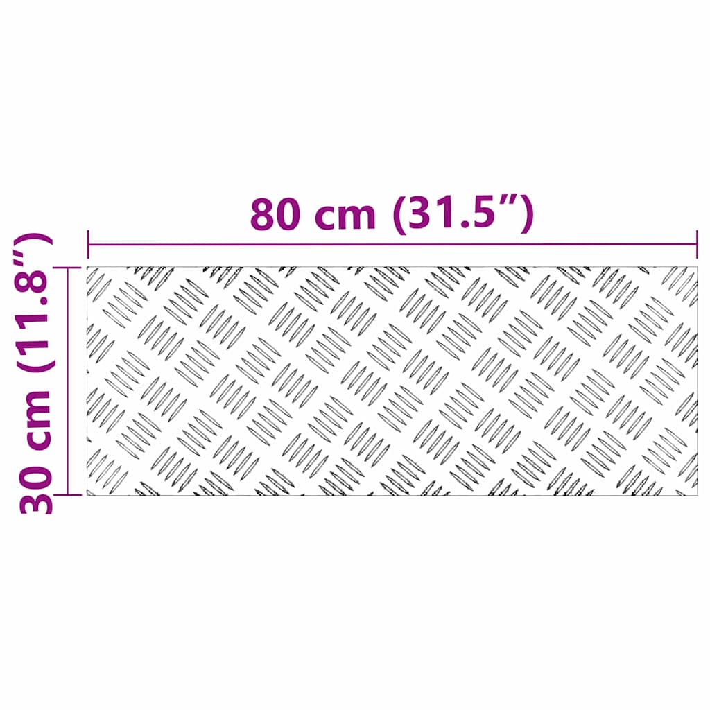 Escalier Marche Angle Droit 2 pcs Argent 80 x 30 cm Aluminium