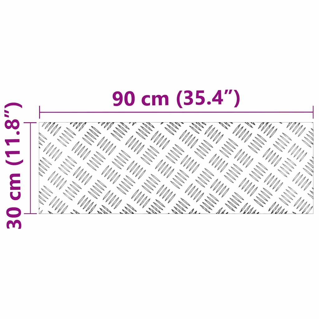 Nez de marche Droit 4 pièces Argent 90 x 30 cm Aluminium