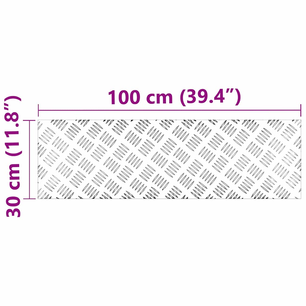 Stair Tread Right Angle 4 pcs Silver 100 x 30 cm Aluminum