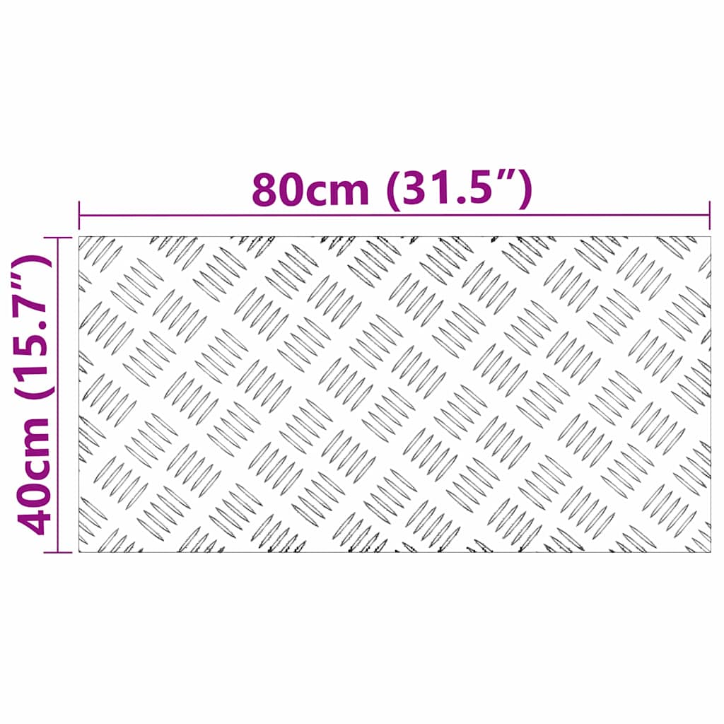 Treppe Tritt Rechtwinklig 2 pcs Silber 80 x 40 cm Aluminium