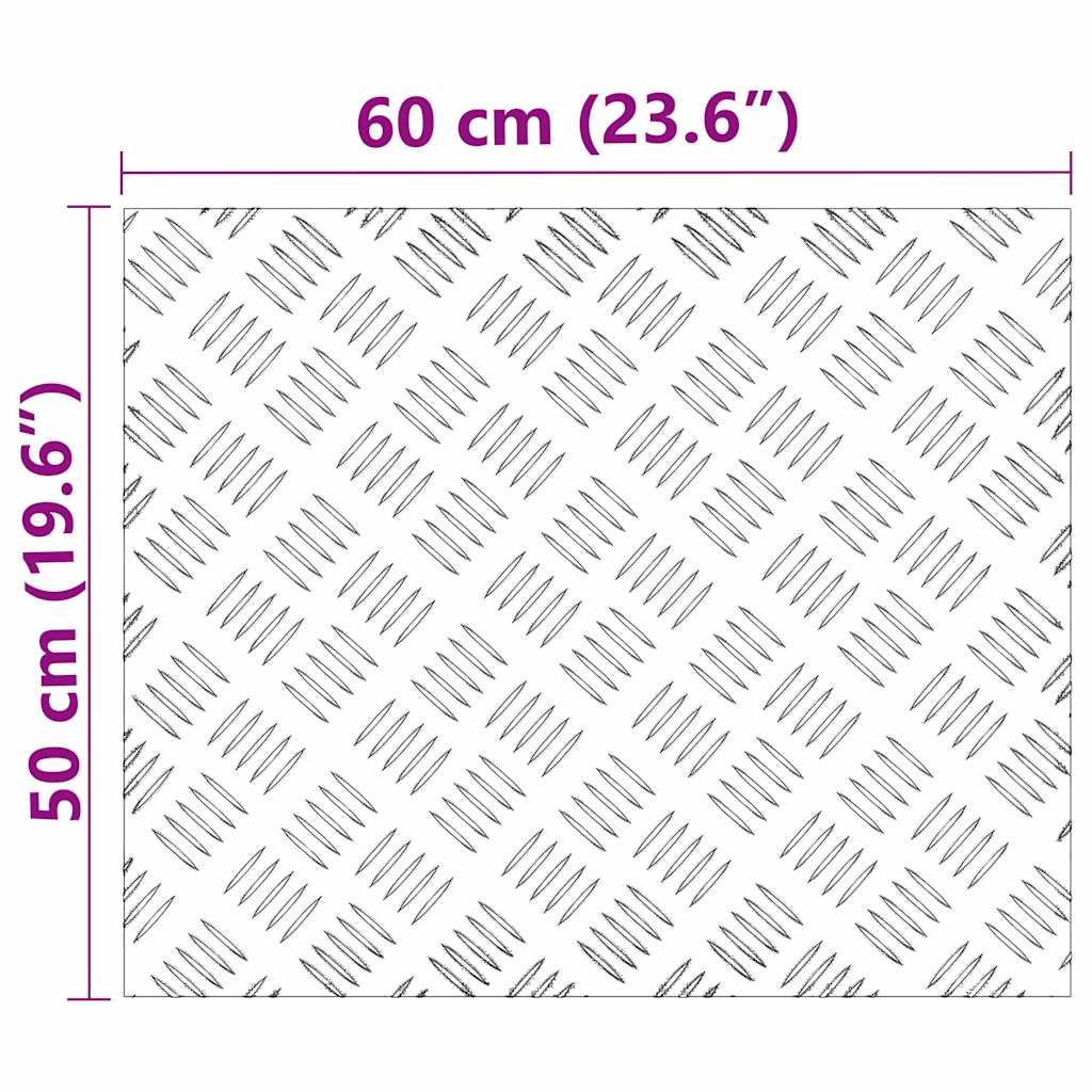 Treppe Tritt Rechtwinklig 2 pcs Silber 60 x 50 cm Aluminium