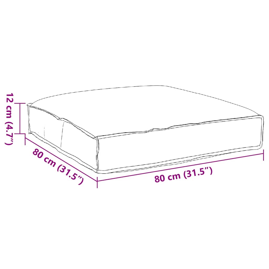Pallet Cushion for Suitable Seating Beige 80 x 80 x 12 cm