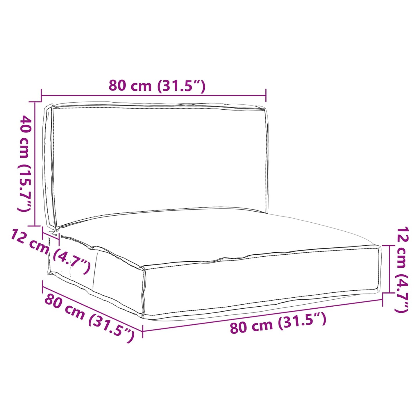 Pallet Cushion Set 2 pcs Anthracite Oxford Fabric