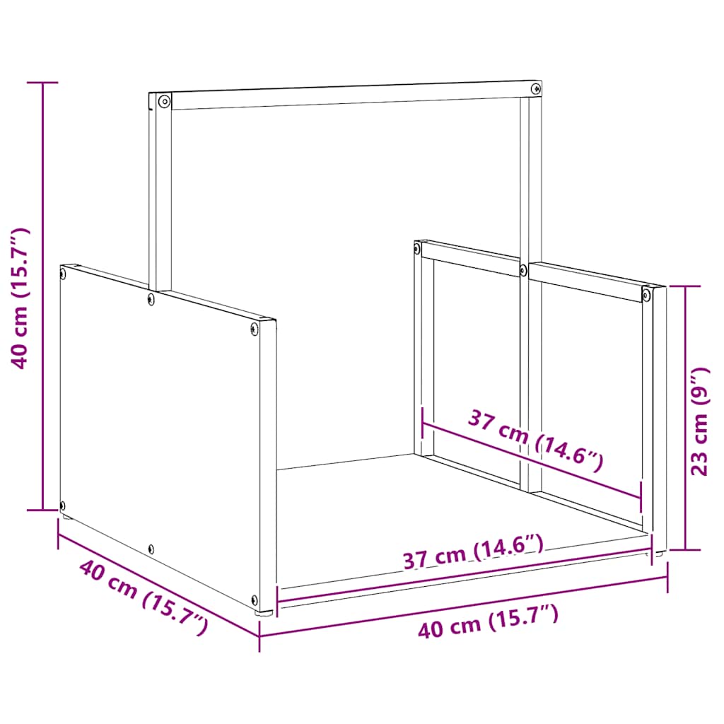 Brennholzregal Weiß 40x40x40 cm Kaltgewalzter Stahl