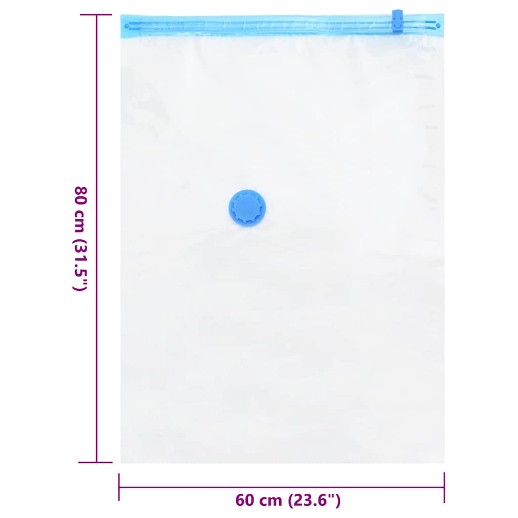 Aufbewahrungstaschen 5 pcs Transparent und Blau 80 x 60 cm