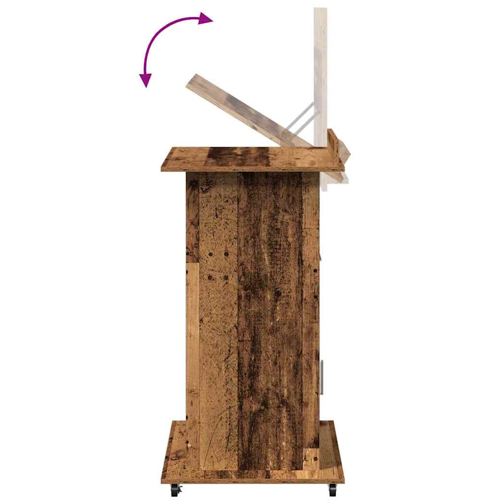 Podium with Drawers Reclaimed Wood 55 x 55 x 107 cm Wood-based material