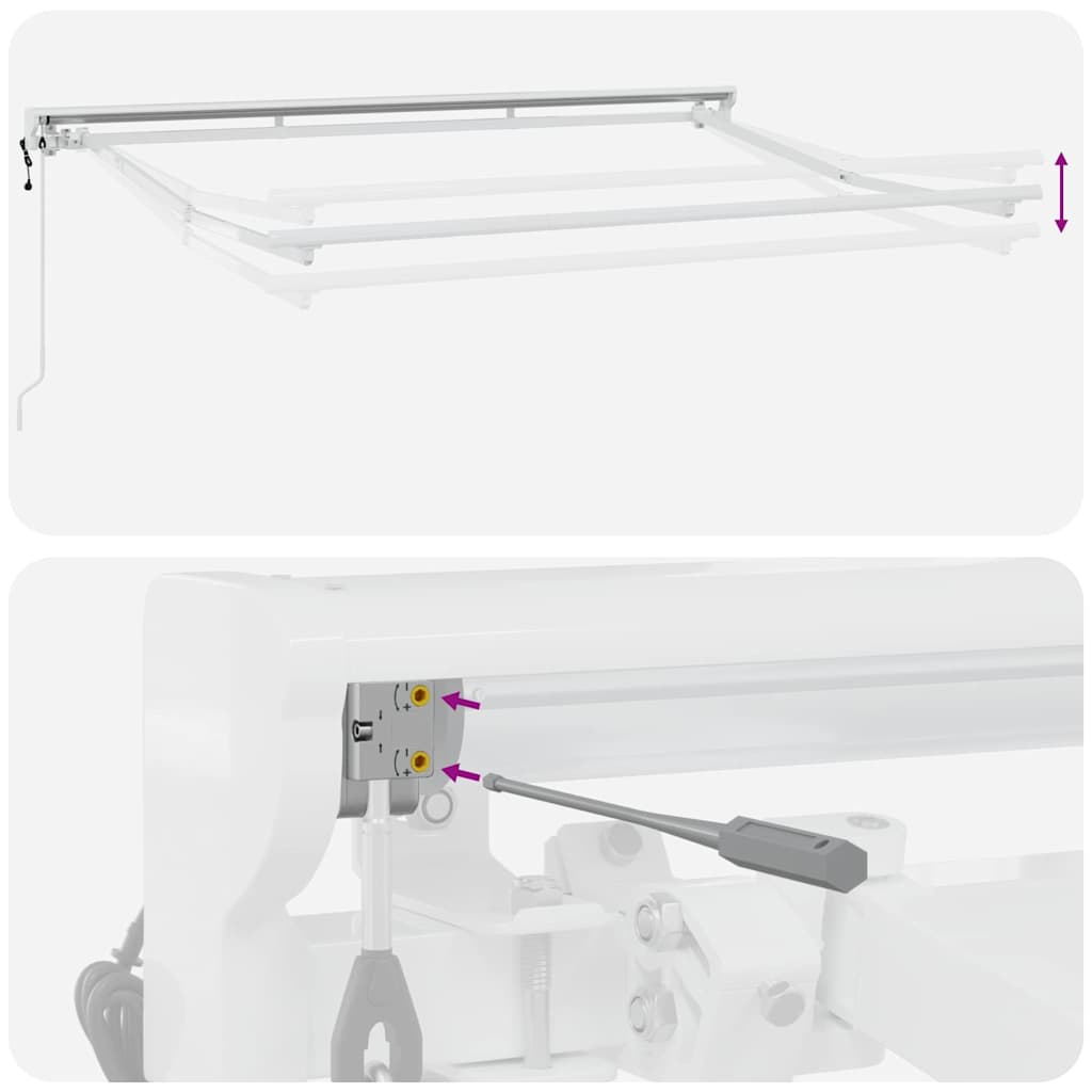 Einziehbare Markise Creme 300 x 200 cm Polyester und Aluminium