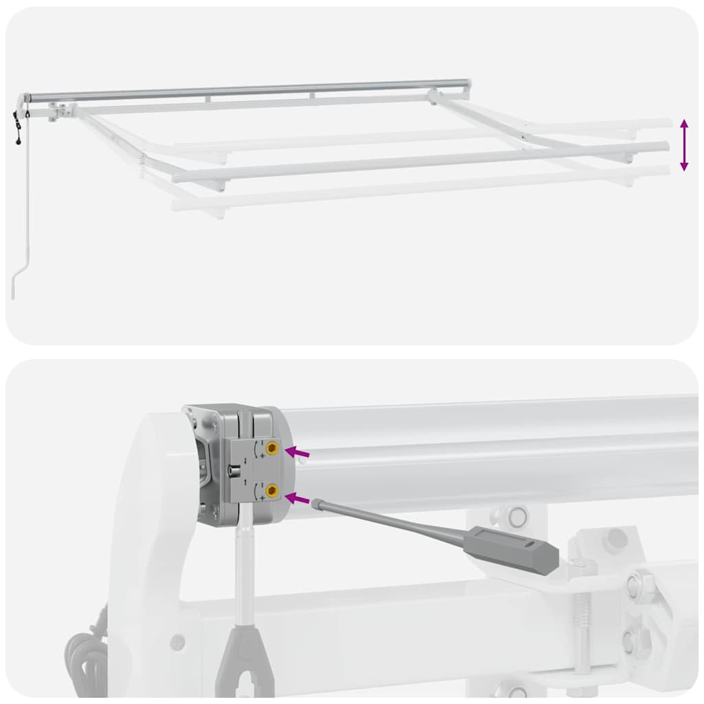 Einziehbare Markise Creme 300 x 200 cm Polyester und Aluminium