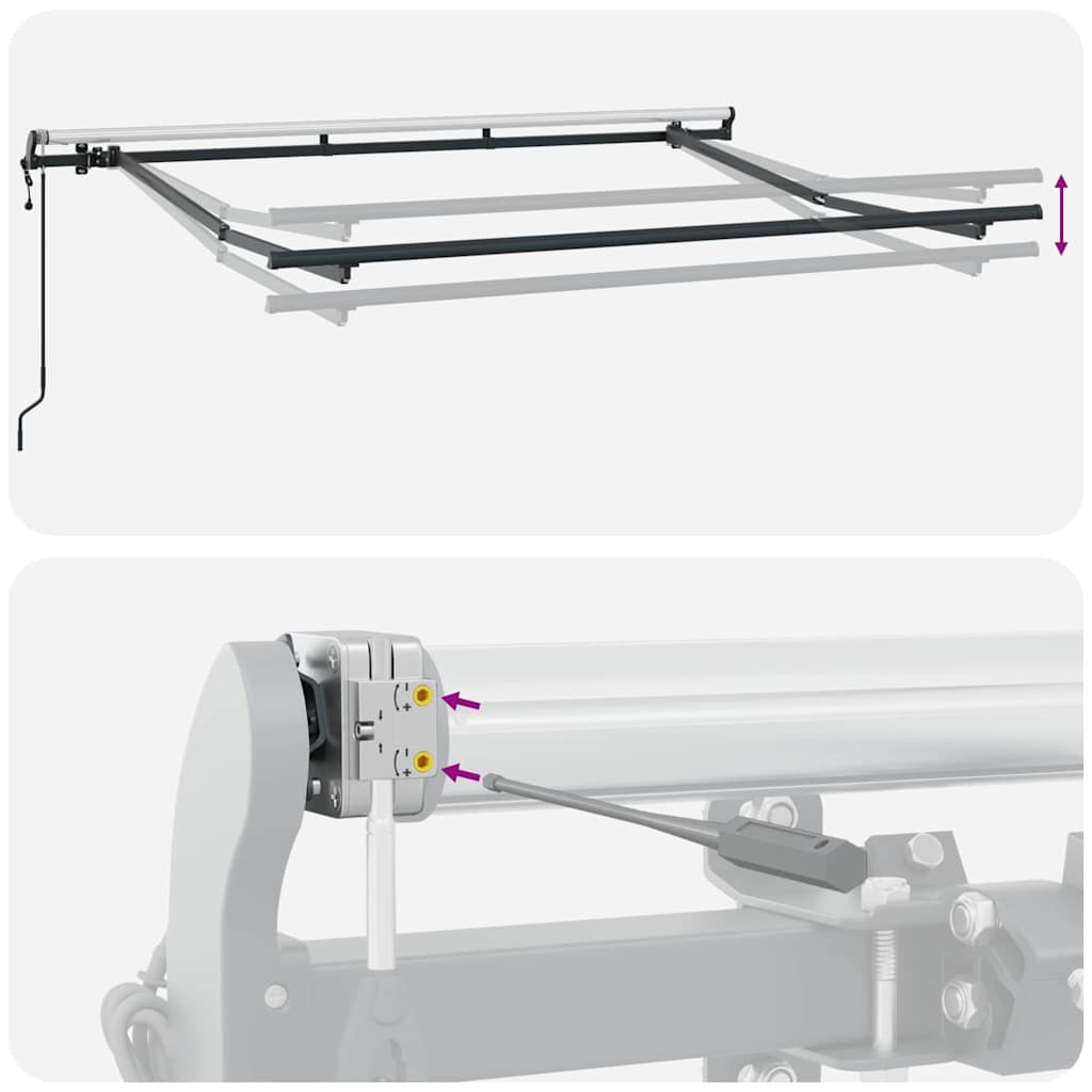 Einziehbare Markise Anthrazit 350 x 200 cm Stoff