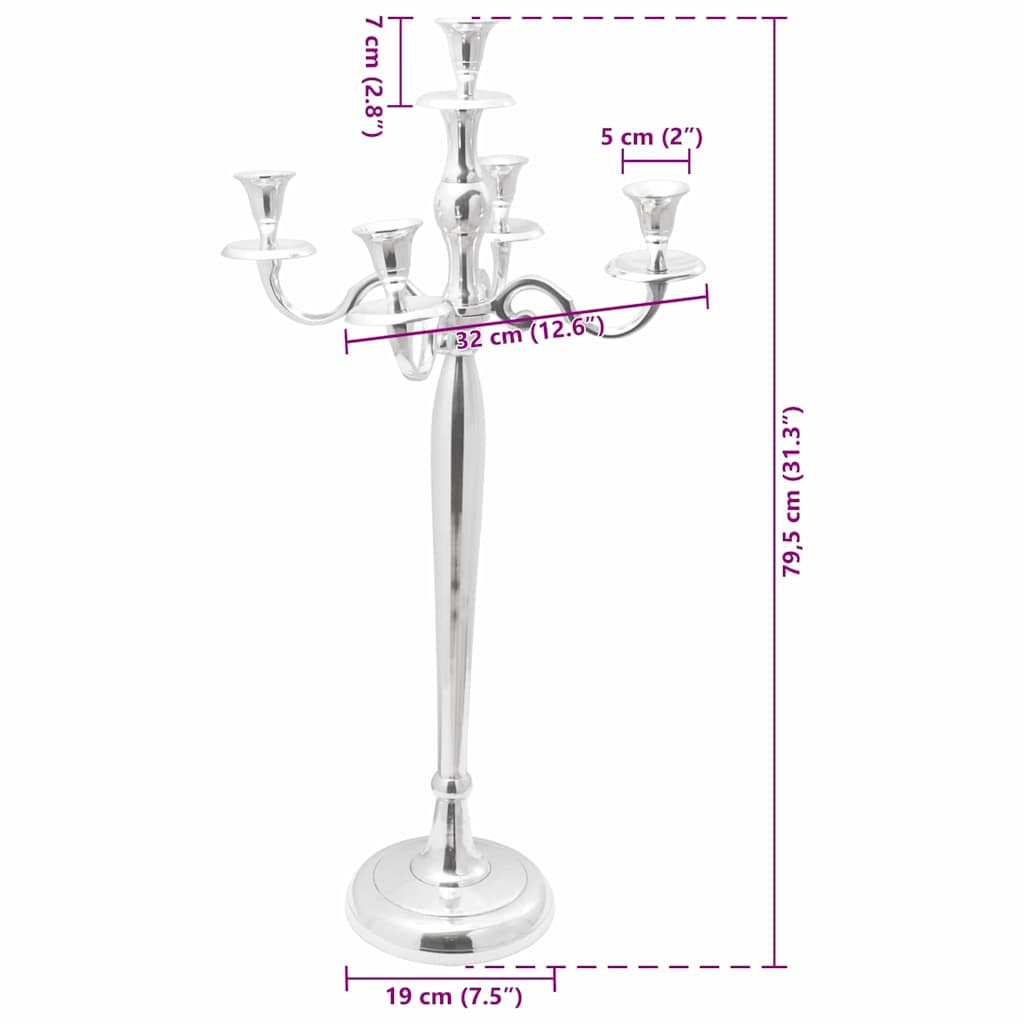 Candle holder silver 32 x 32 x 79.5 cm aluminum