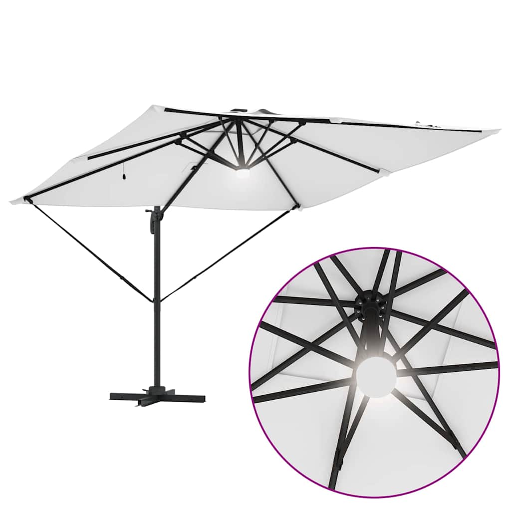 Roma Parasol Beige 286 x 284 x 270 cm Aluminium und Polyester