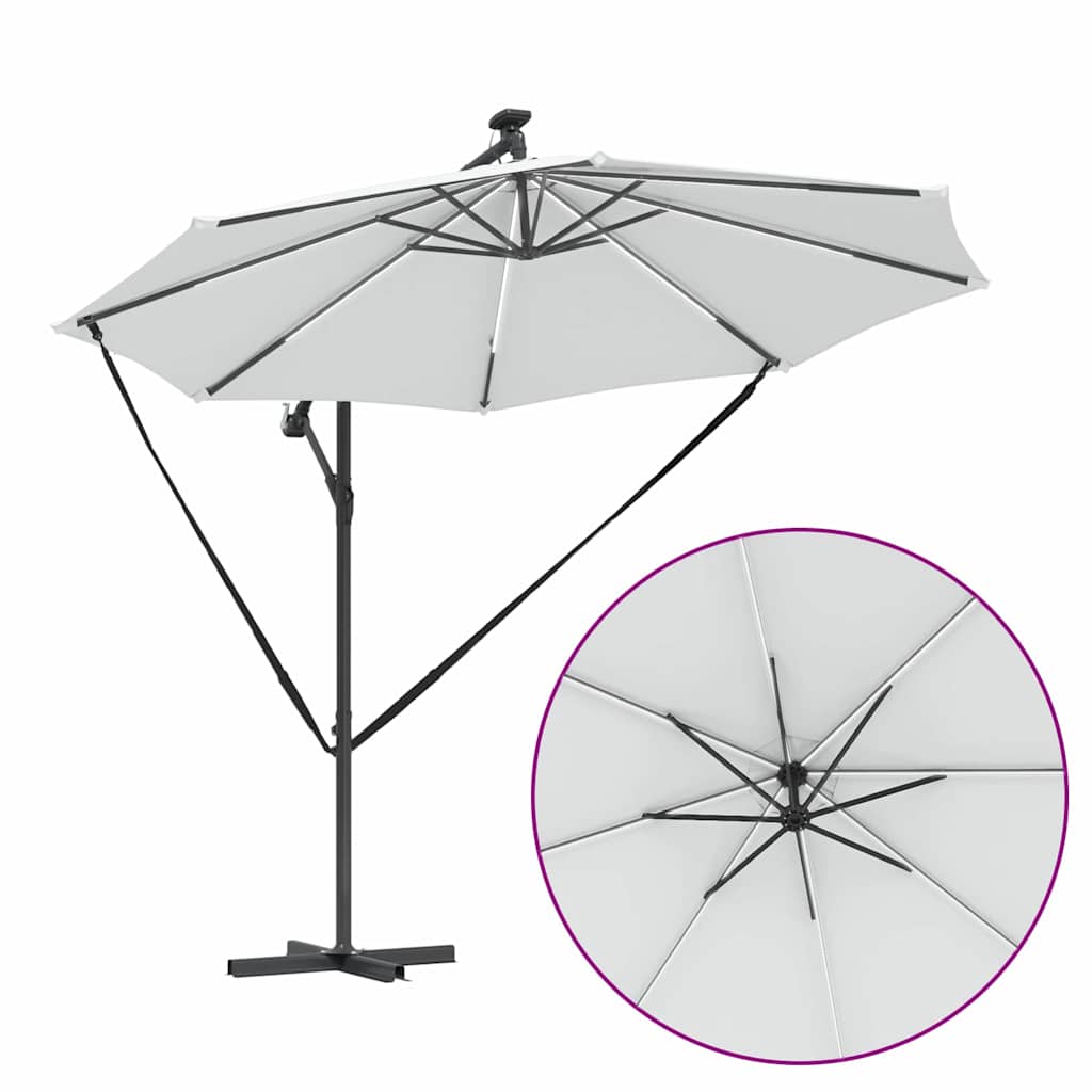 Sonnenschirm Sand 294 x 294 x 248 cm Polyester und Aluminium