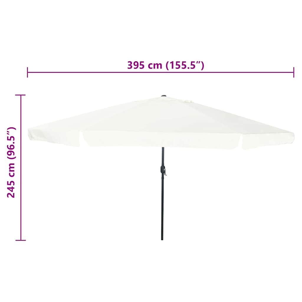 Garten-Sonnenschirm Sand 395 x 395 x 245 cm Polyester und Stahl