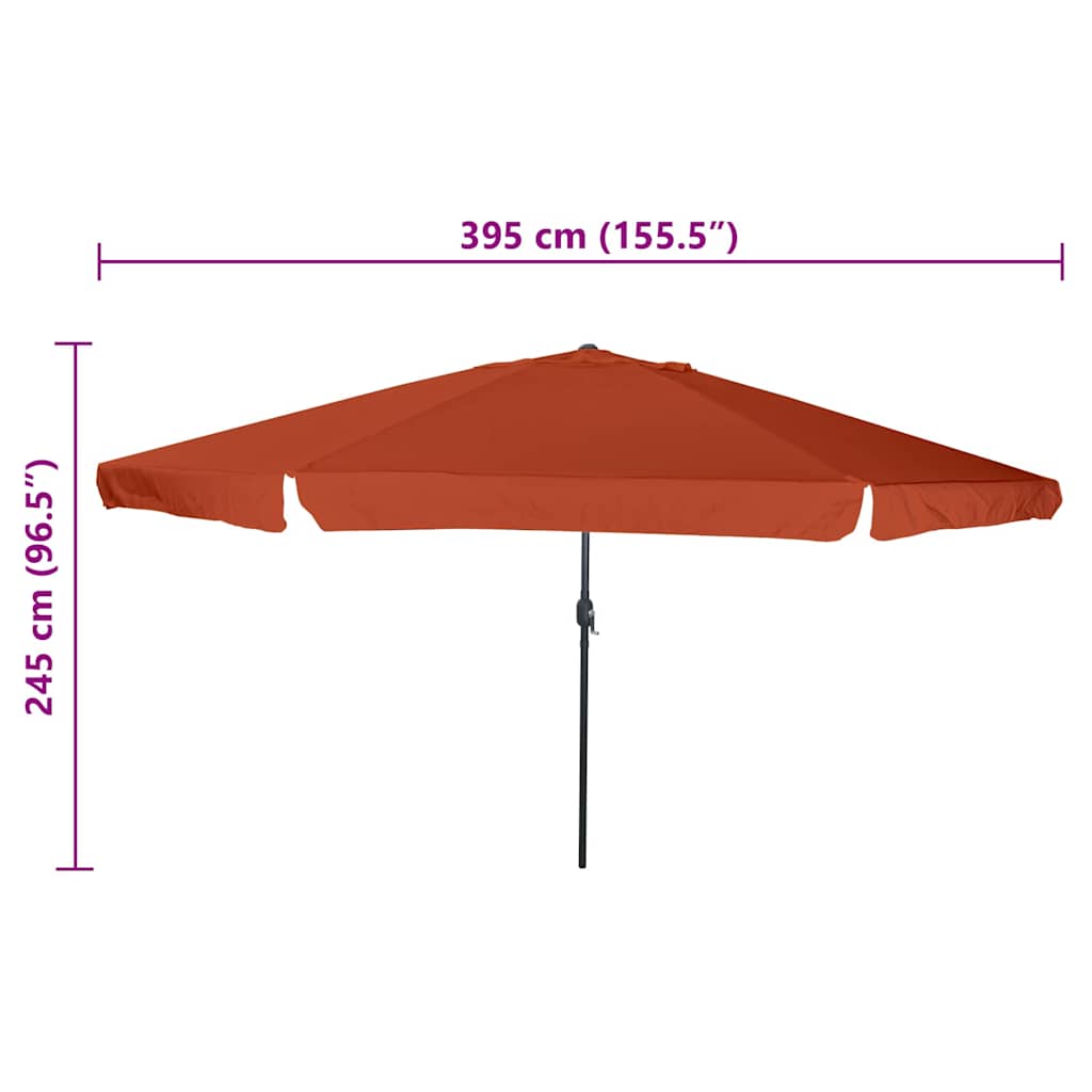 Garten-Sonnenschirm Terrakotta 395 x 395 x 245 cm